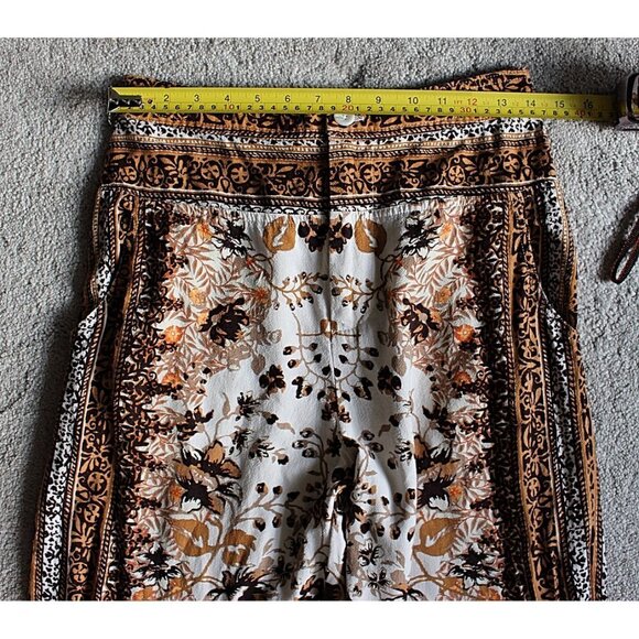 Anthropologie - Floral Print Linen Blend Joggers - Scarf Print - sz 4 - Picture 7 of 12